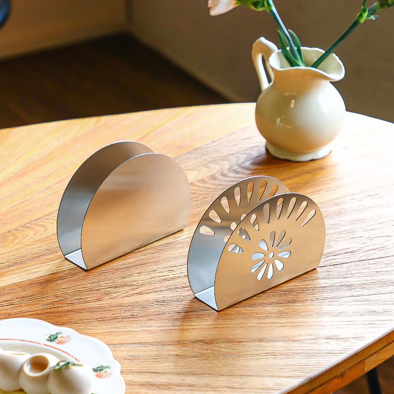 酒店餐厅不锈钢台面纸巾架创意压纸座咖啡厅餐巾座纸巾收纳架