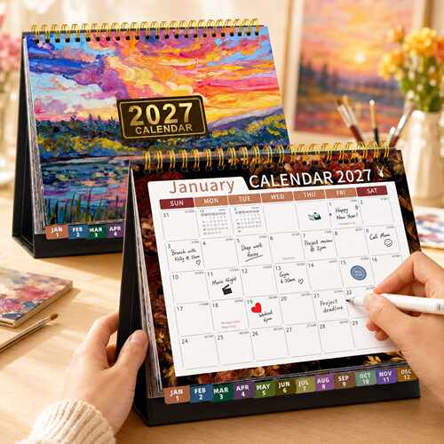 2027英文台历桌面日历Monthly