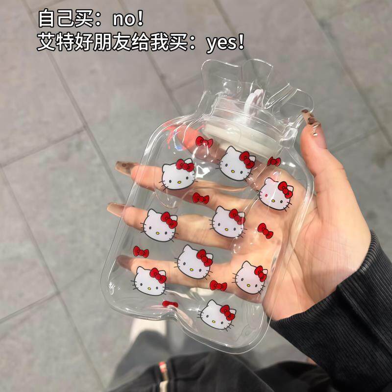 可爱猫可爱随身暖手宝热水袋注水袋迷你号透明随身便携加厚秋冬季