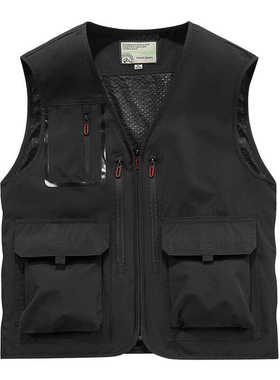 户外抗撕裂+多口袋！秋季男士外贸坎肩登山钓鱼工装背心轻薄马甲