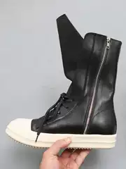 Men's High-Top Shoes, Genuine Leather Thick-Soled Short Boots, Women's Height-Increasing Martin Boots, Joker Xue Style Long-Tongue Casual High Street Trendy Shoes