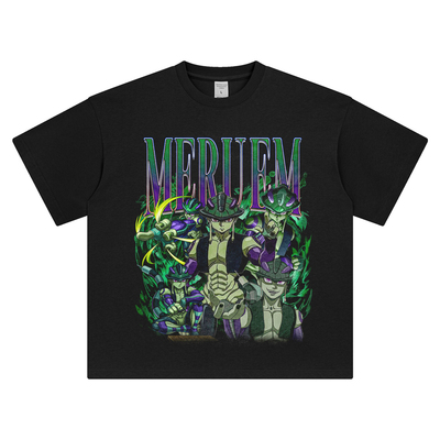 全职猎人短袖动漫嵌合蚁王梅路艾姆印花T恤宽松纯棉复古上衣美式