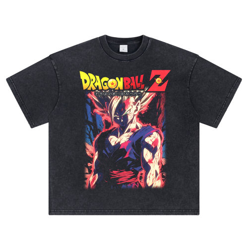 七龙珠T恤漫画复古短袖孙悟空孙悟饭贝吉塔 特兰克斯 佛利萨上衣