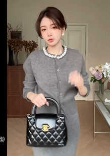 高级感显瘦小香风2件套 裙子套装 秋冬新款 重工针织两件套软糯开衫