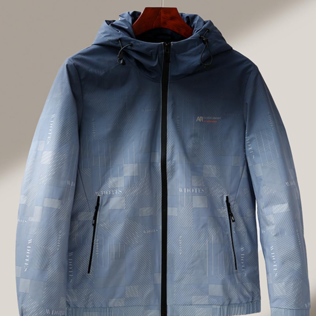 兴世界休闲连帽渐变羽绒服