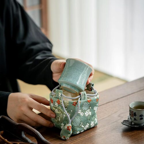 茶壶茶杯收纳袋盖碗布袋棉麻旅行