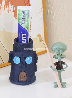 树脂工艺品章鱼哥装饰摆件笔筒