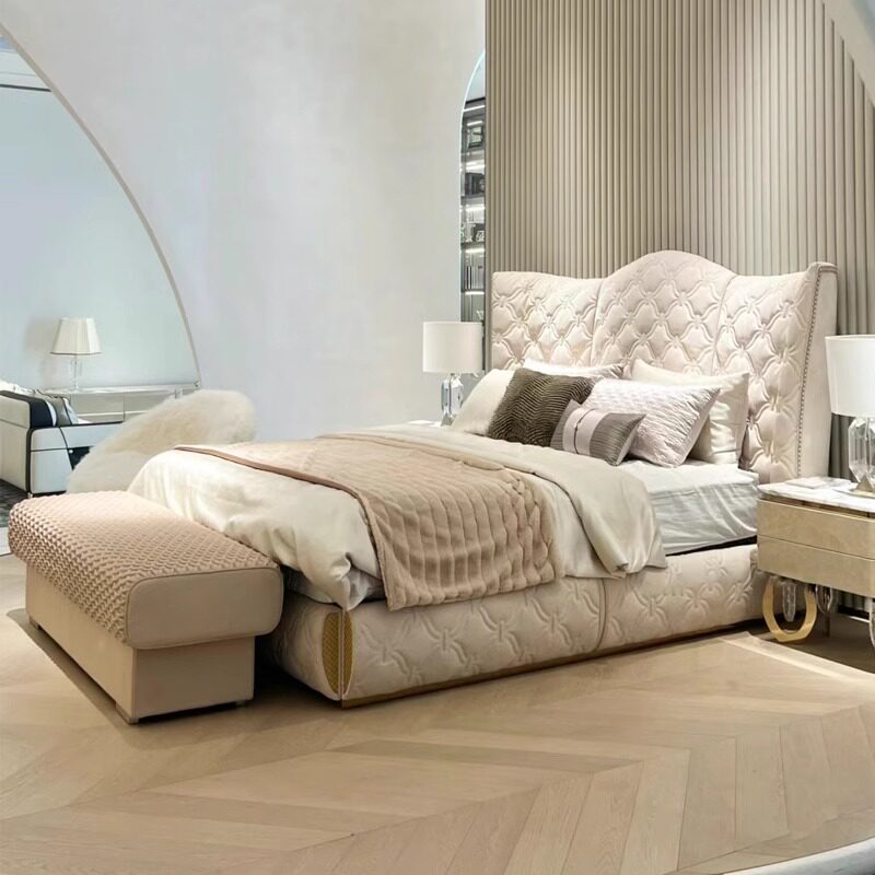 意式极简现代轻奢CC公主床奢华双人床高背婚床主卧豪华女王大床