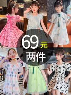 5到6至7女童8夏天小女孩子12儿童装洋气连衣裙子10夏季衣服装11岁
