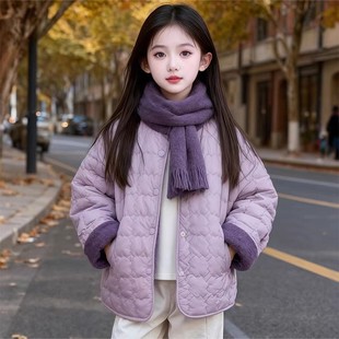 女童加厚棉服秋冬2025新款 女孩休闲外套洋气 潮儿童两面穿棉衣韩版