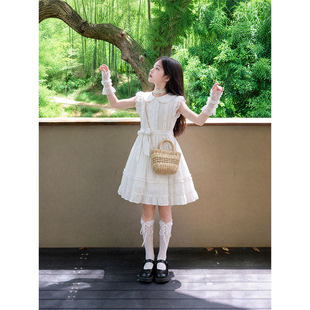 女童超好看韩系裙子女大童连衣裙夏季高级感女孩白色长裙儿童夏天