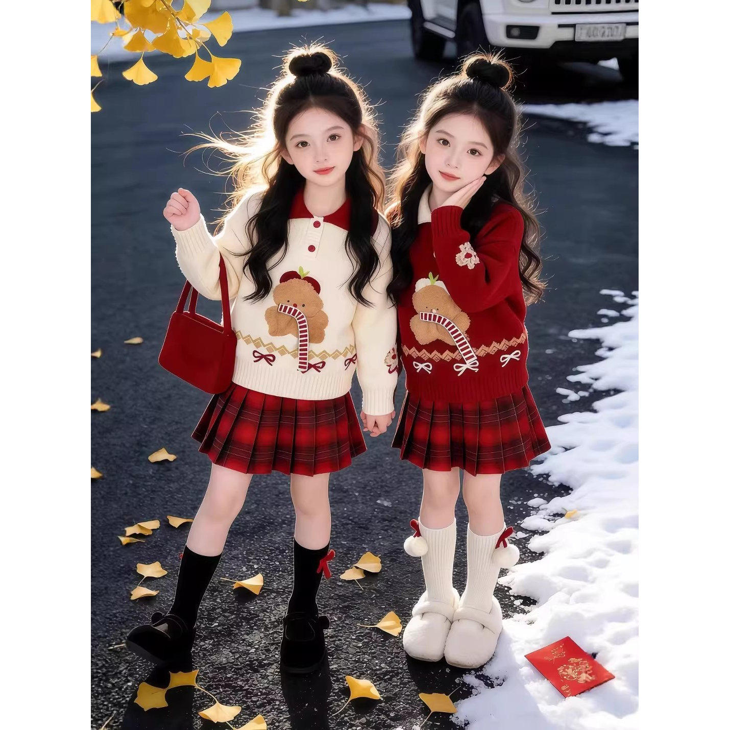 女童时髦洋气新年套装秋冬款2025新款儿童毛衣百褶裙两件套加厚,童装/婴儿装/亲子装,套装,淘宝优惠券,粉丝福利购,淘宝优惠卷