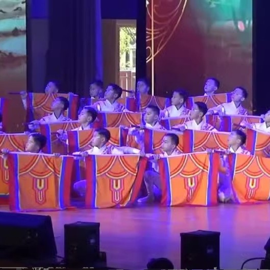 第十五届艺术节舞台演出群舞旗风少年舞台表演服中国风演出服