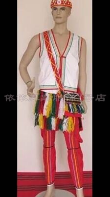 台湾高山族阿美族服装少数民族餐厅工作装民族生态餐馆工作服男装