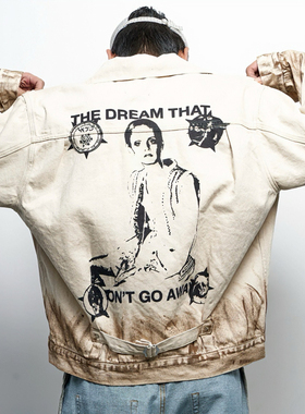 ERD忧郁的富二代 25ss“不会消失的梦想”泥染水洗做旧牛仔外套