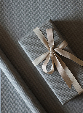 BG青灰色女神礼品包装纸立体凹凸编织花纹质感典雅礼盒120克加厚