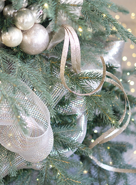 BG DESIGN创意波浪垂挂圣诞树插枝花艺设计DIY材料闪香槟闪银配饰