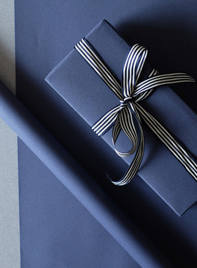 深蓝色银点珠光商务包装纸礼品纸生日女神礼物送男士质感亚光棉纸