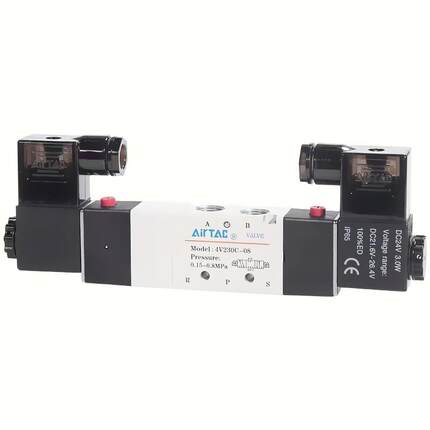 亚德客电磁气阀 4V230C-08 4V330C-10 4V430C-15 X三位五通换向阀
