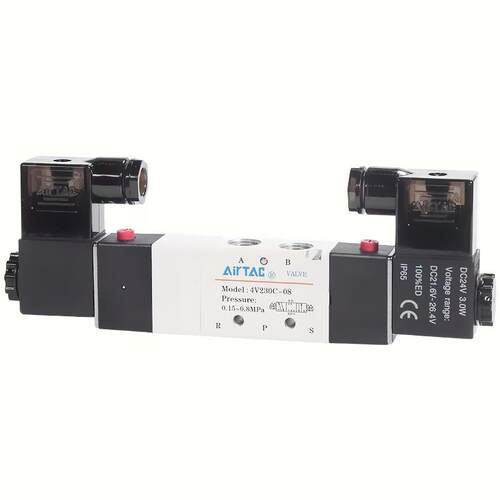 亚德客电磁气阀 4V230C-08 4V330C-10 4V430C-15 X三位五通换向阀