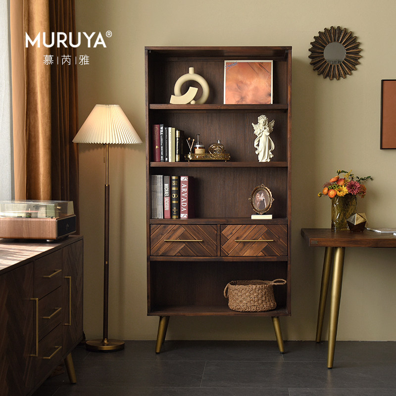 北欧实木书架简约现代轻奢家用
