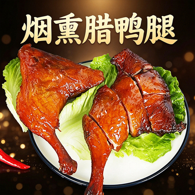 湖南特产烟熏腊鸭腿新鲜