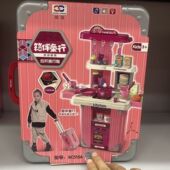 儿童仿真厨房过家家玩具整体厨房燃气灶灶台炒锅烤箱雄城XC515A0A