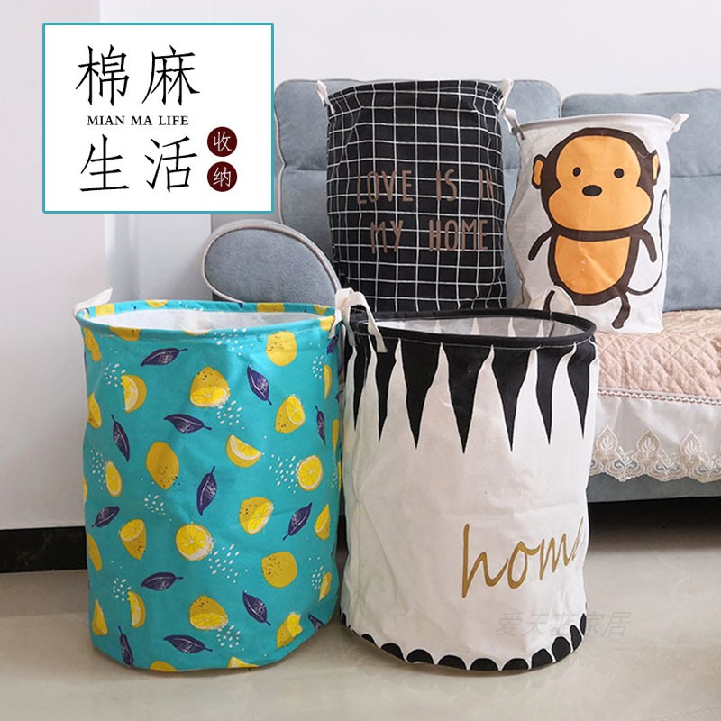 麻布脏衣篮折叠玩具收纳