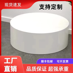 圆形烤漆展示地台服装 橱窗台网红直播站台脚踩试衣婚纱模特台定制