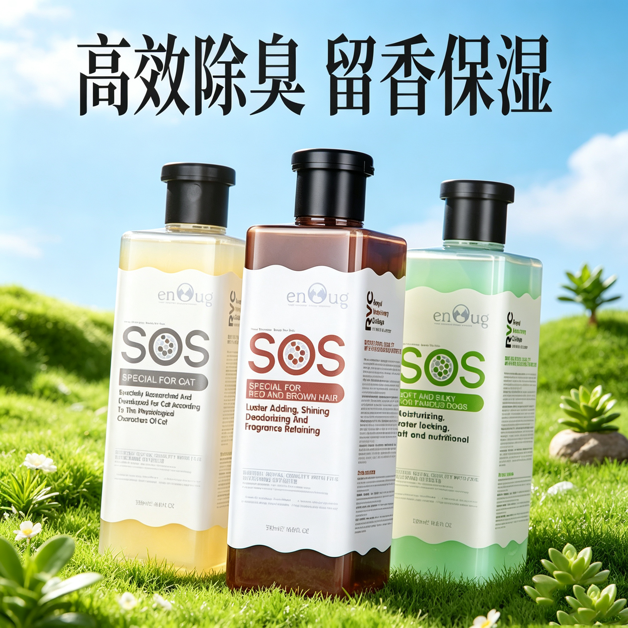 SOS狗狗沐浴露抑菌除臭泰迪专用狗用金毛猫咪洗澡持久宠物洗发水