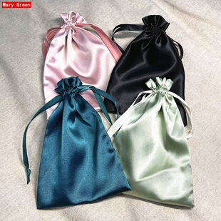 高端冰丝绸缎束口防尘收纳袋色丁真丝眼罩口罩饰品内衣物防潮整理