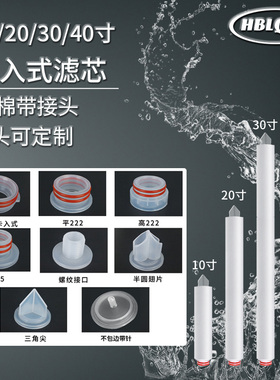 40英寸222三角尖平封插口10/20/30寸PP棉滤芯保安过滤器5umPP滤芯