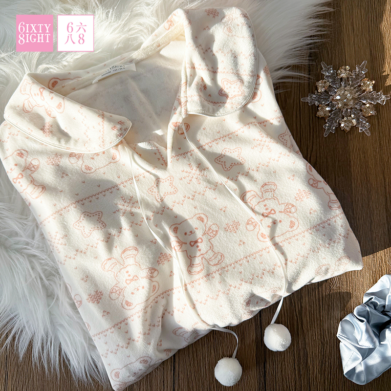 6IXTY8IGHT 68家居服可爱图案印花宽松睡裙女轻盈舒适