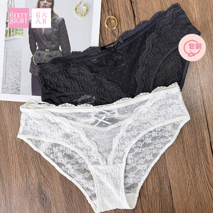 女性感蕾丝低腰三角裤 全店任选 68内裤 5条 7A抑菌纯棉裆 128元