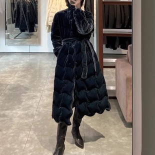 中长款 原厂现货 丝绒含真丝面料 新款 羽绒服女 2022年冬季