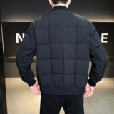 模特图豆腐块格子羽绒服简约内搭外穿羽绒衣拼接6016-25111P265，男装羽绒服，钱塘大厦6016