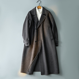 休闲毛呢外套英伦风西装领长款呢子风衣混灰色钱塘6016-1851p575，男装西服套装，钱塘大厦6016