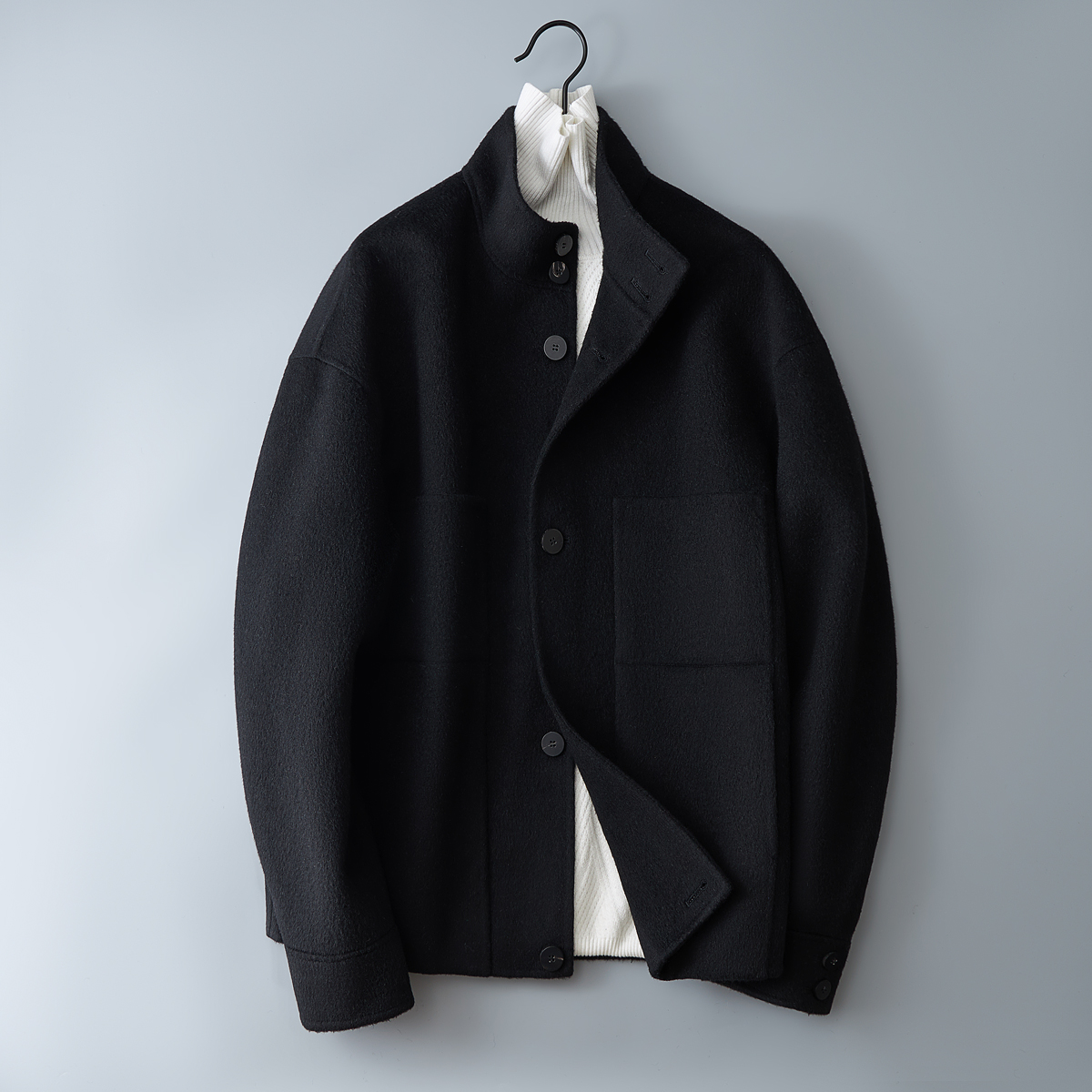 男士休闲毛呢外套简约立领可翻领呢子夹克钱塘6016-2271p385，男装夹克，钱塘大厦6016