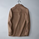 2025秋冬青年男士短款翻领休闲毛呢外套衬衫6016-2046P330，男装衬衫，钱塘大厦6016