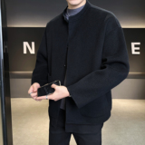 新中式风假两件无领呢子外套羊毛大衣钱塘6016-5050P398控699，女装短外套，钱塘大厦6016