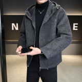 冬季男士休闲毛呢外套羊毛呢子休闲连帽夹克6016-8403p355控588，男装夹克，钱塘大厦6016