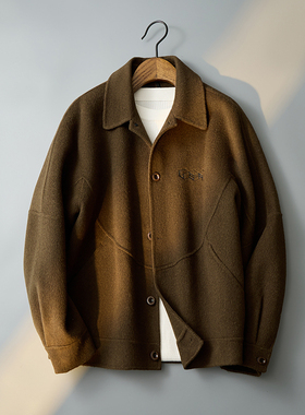 新款夹克款双面呢 翻领毛呢刺绣外套羊毛冬装6016-68334P295控688