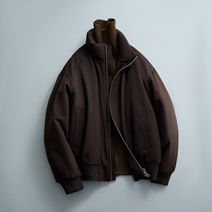 新款螺纹收腰短款夹克羽绒服男三色保暖冬装羽绒衣6016-25315P330