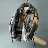 2025羊毛纹理衬衫外套加厚呢子冬装大衣绿色钱塘6016-66315P395，男装衬衫，钱塘大厦6016