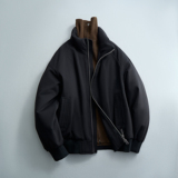 米色螺纹收腰短款夹克羽绒服男三色保暖冬装羽绒衣6016-25315P330，男装夹克，钱塘大厦6016