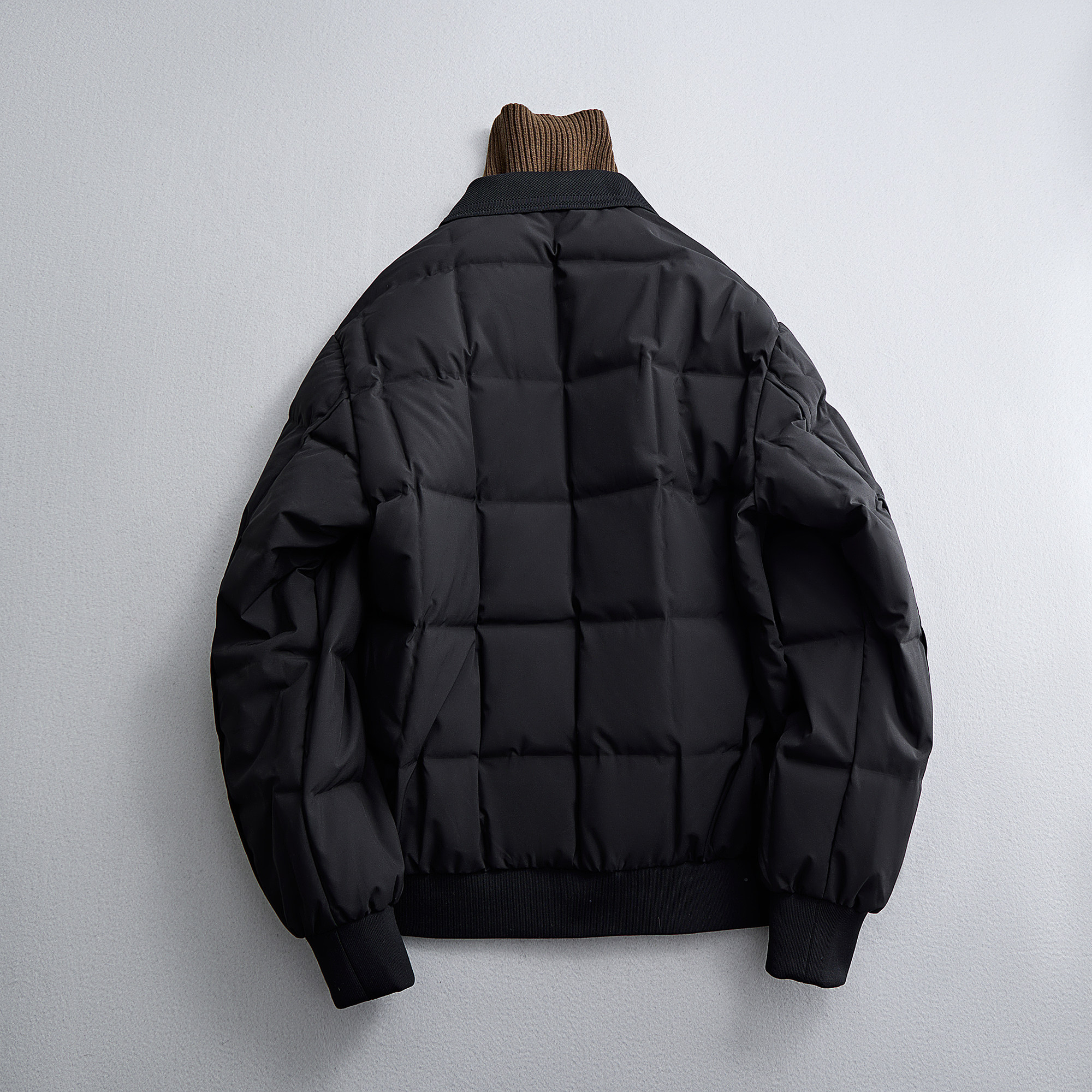 豆腐块格子羽绒服简约内搭外穿羽绒衣拼接冬装6016-25111P265,男装羽绒服,钱塘大厦6016