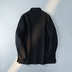澳洲羊毛新中式风茶服毛呢大衣盘扣外套6016-8507P525控988图片