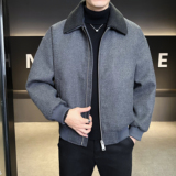 咖色呢子夹克羽绒服毛线双领可脱卸羽绒衣6016-25320P350控699，男装夹克，钱塘大厦6016