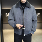 咖色呢子夹克羽绒服毛线双领可脱卸羽绒衣6016-25320P350控699，男装夹克，钱塘大厦6016