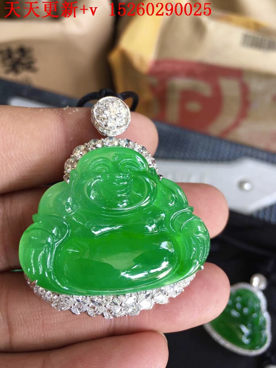 帝王绿翡翠吊坠缅甸天然a货冰种满色阳绿佛公镶嵌源头工厂定制